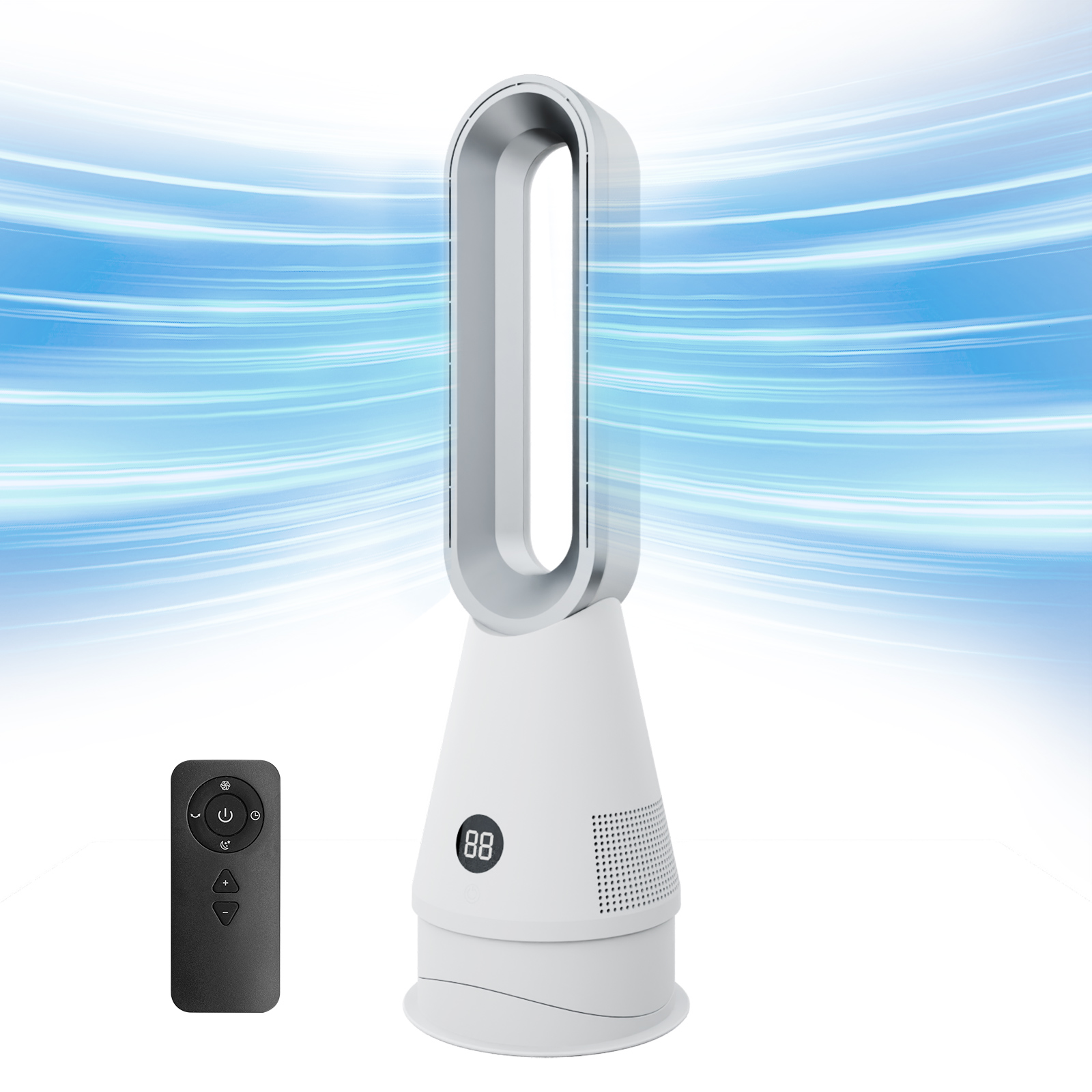 Factory Cooling Air Purifier Bladeless Tower Fan with Filter Bladeless Floor Standing Fan