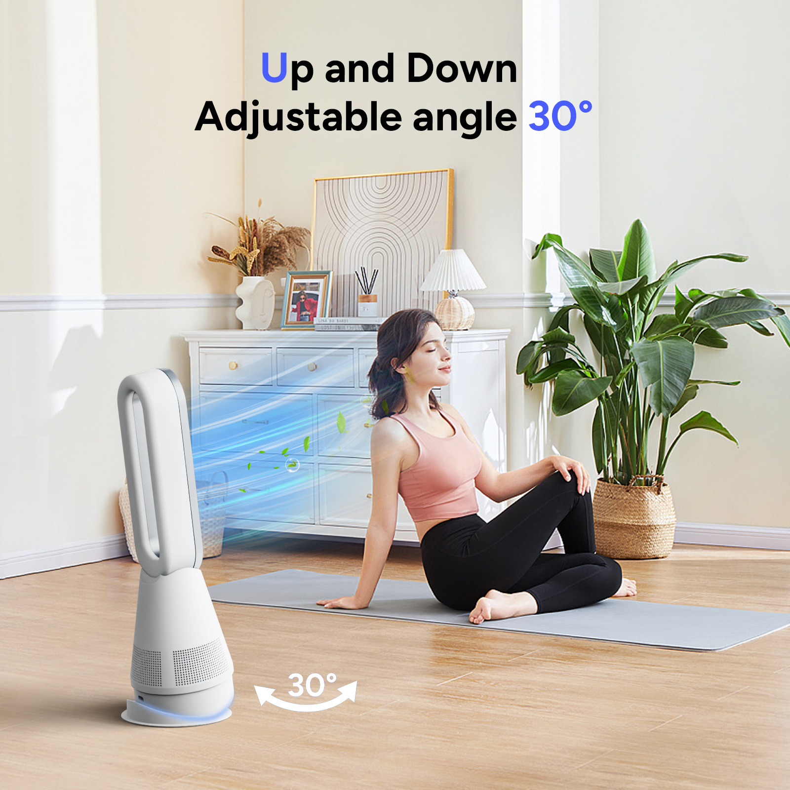 Factory Cooling Air Purifier Bladeless Tower Fan with Filter Bladeless Floor Standing Fan