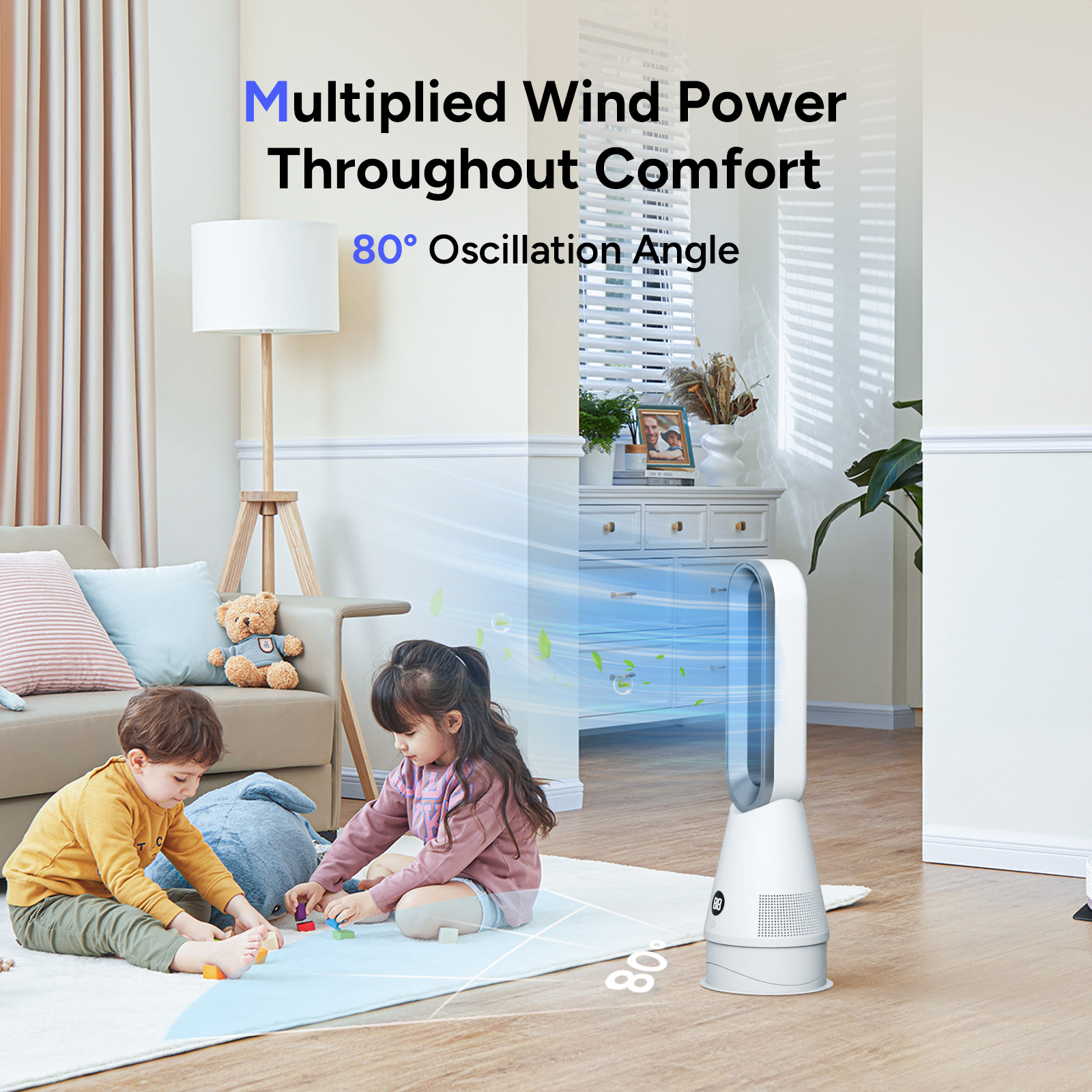 New Design 020 Cooling Bladeless Fan Smart Home Tower Fan with Filter Air Purifier